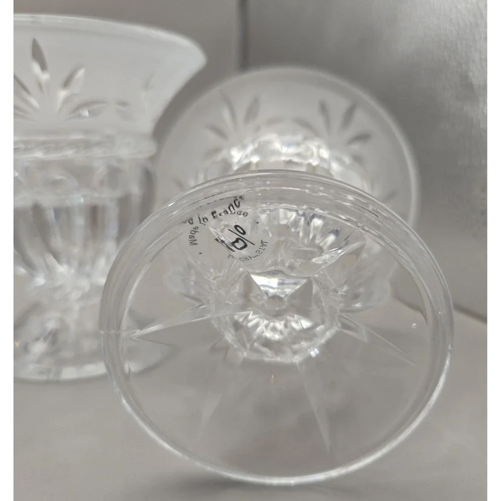 2 VTG Crystal Candle Holders 24% Lead‎ 